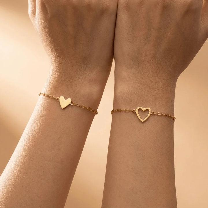 Amora | Moeder-Dochter Hartarmband Set
