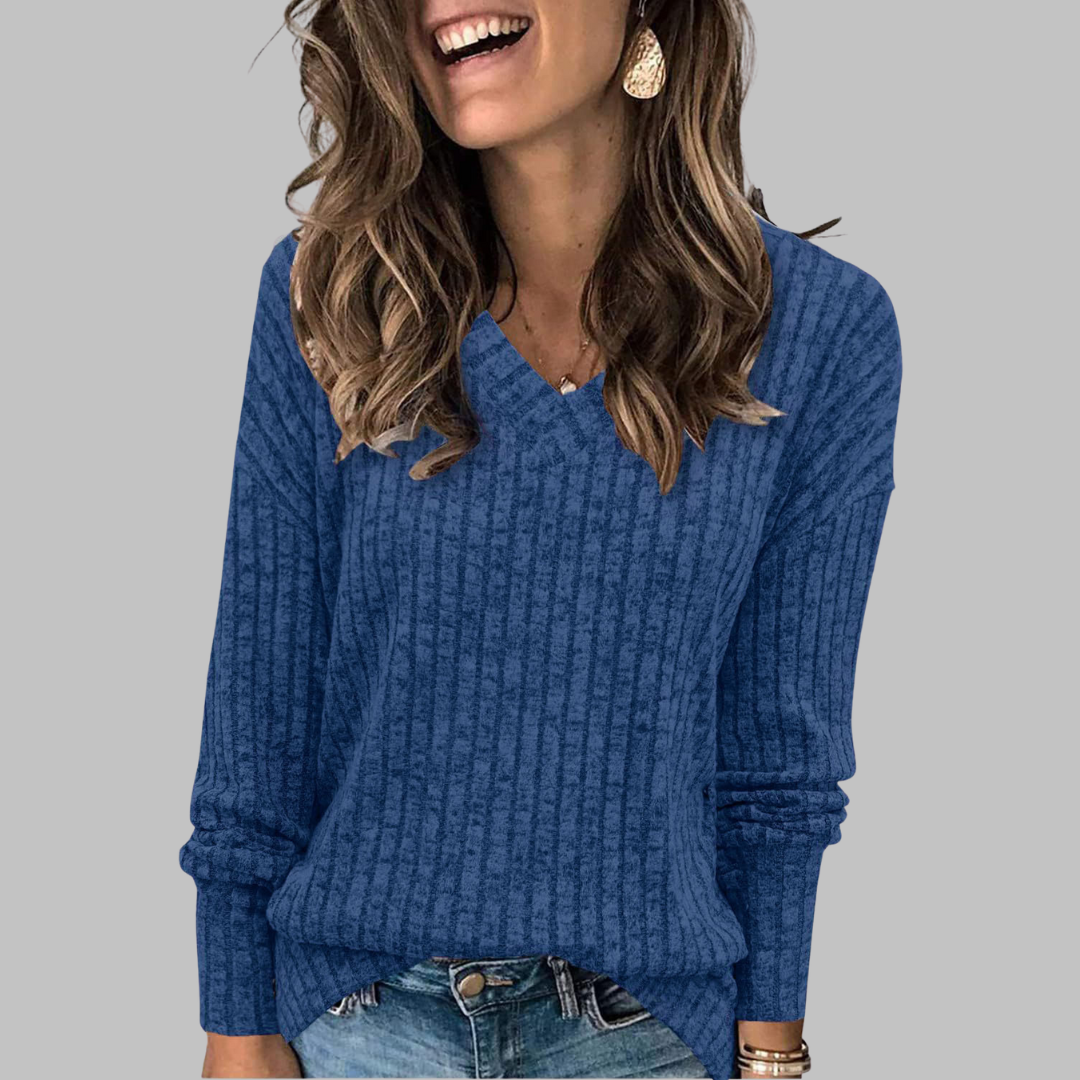 Demi | Comfy V-hals lange mouwen top
