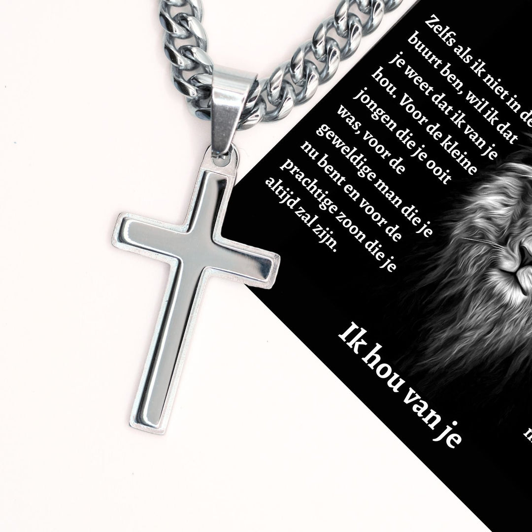 Aan mijn Zoon | Zilveren Kruis Ketting