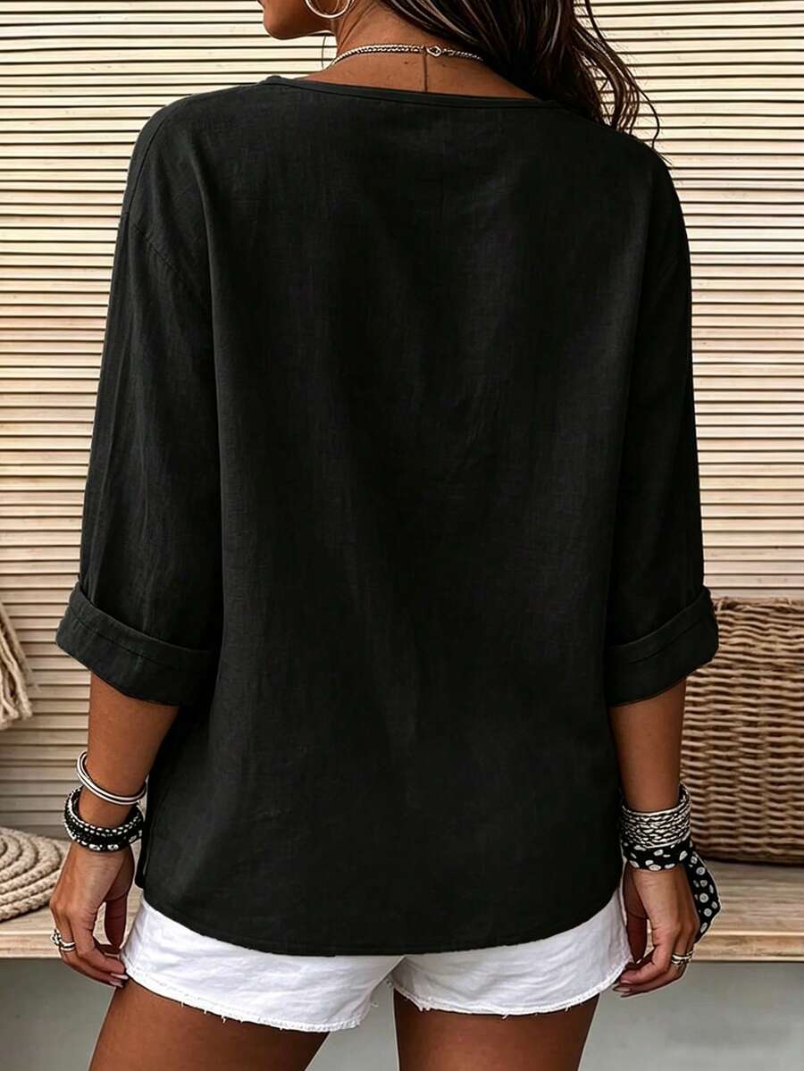 Sara | Luchtige Plus Size Zomerblouse (TIJDELIJK 1+1 GRATIS)