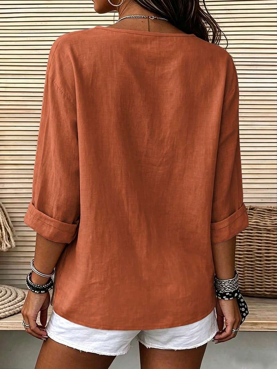 Sara | Luchtige Plus Size Zomerblouse (TIJDELIJK 1+1 GRATIS)