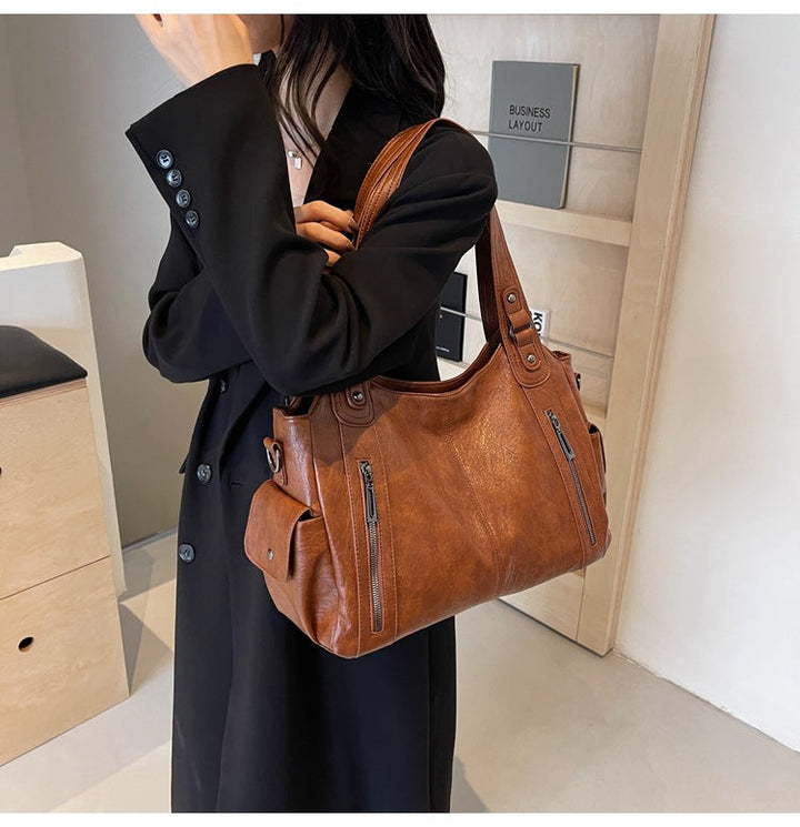 Noemie™ | Klassieke leather shopper