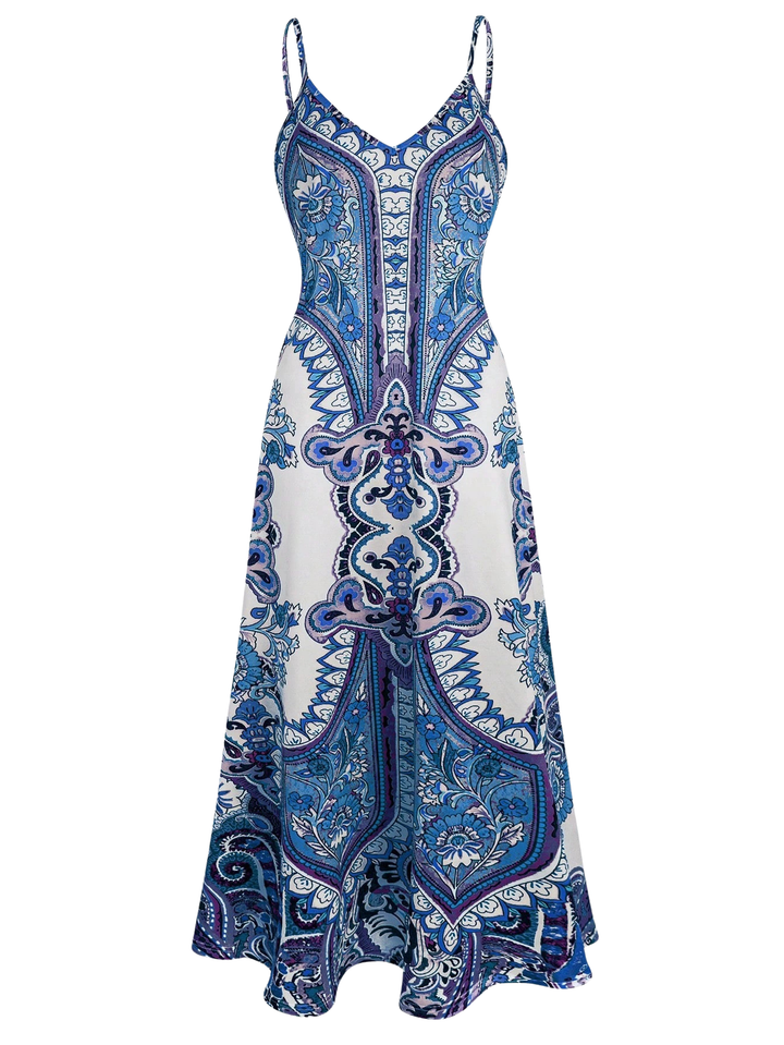 Ottilie™ | Boho bloemen print zonder mouwen jurk