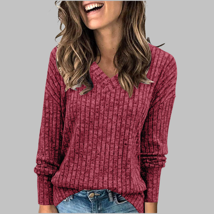 Demi | Comfy V-hals lange mouwen top