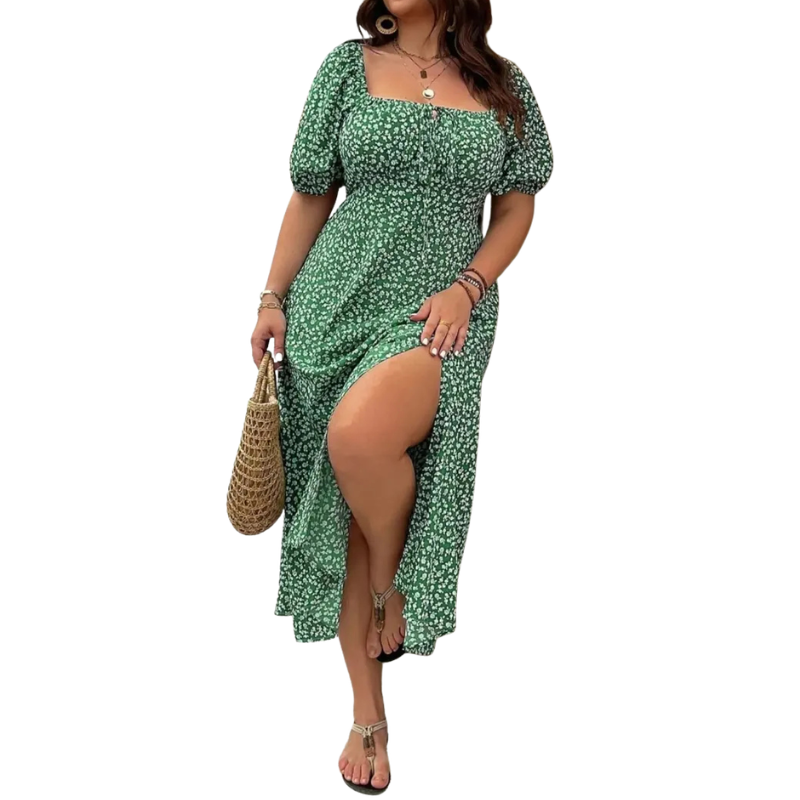 Sandra™ | Trendy plus size bloemen print jurk
