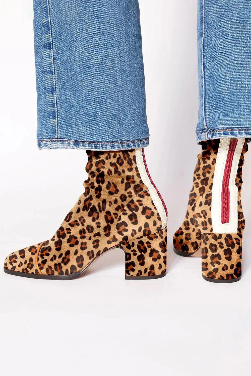 Mid-Heel | Met print ankle laars