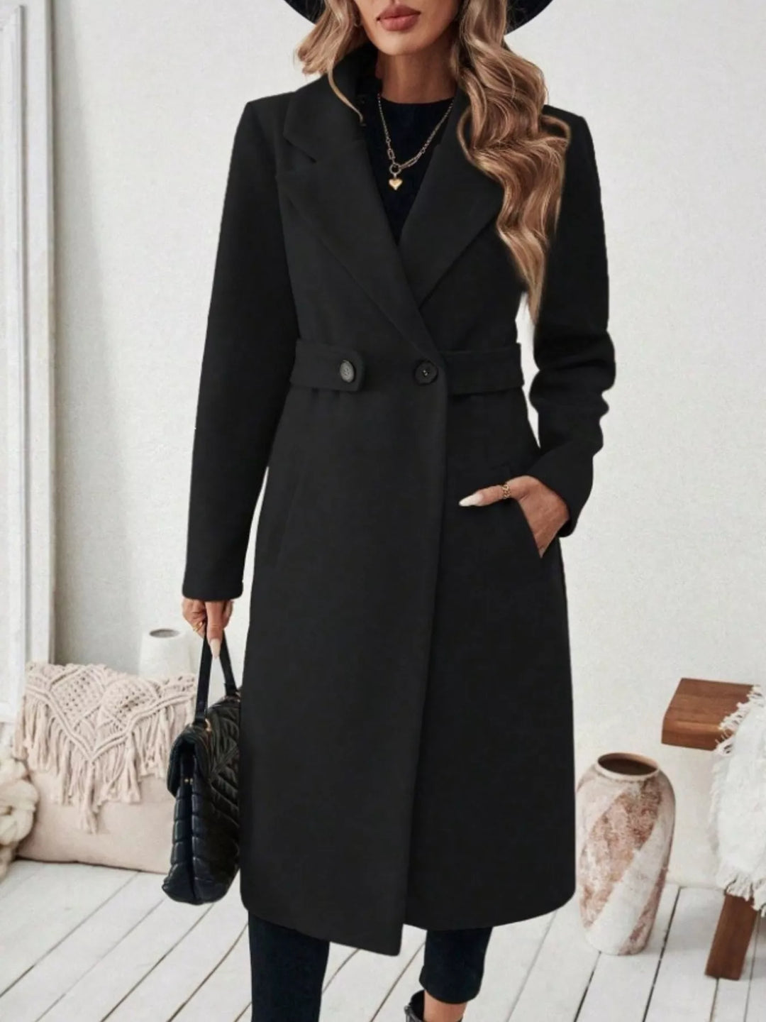 Laura | Elegante Mantel met Ceintuur