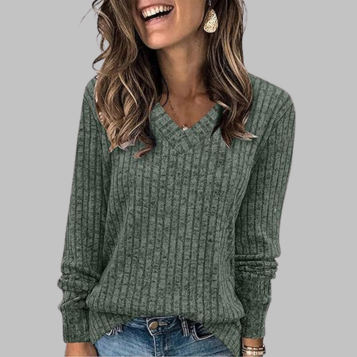 Demi | Comfy V-hals lange mouwen top