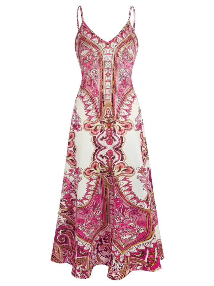 Ottilie™ | Boho bloemen print zonder mouwen jurk