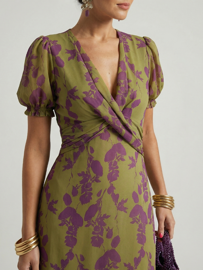 Virel | Relaxte bloemen midi jurk