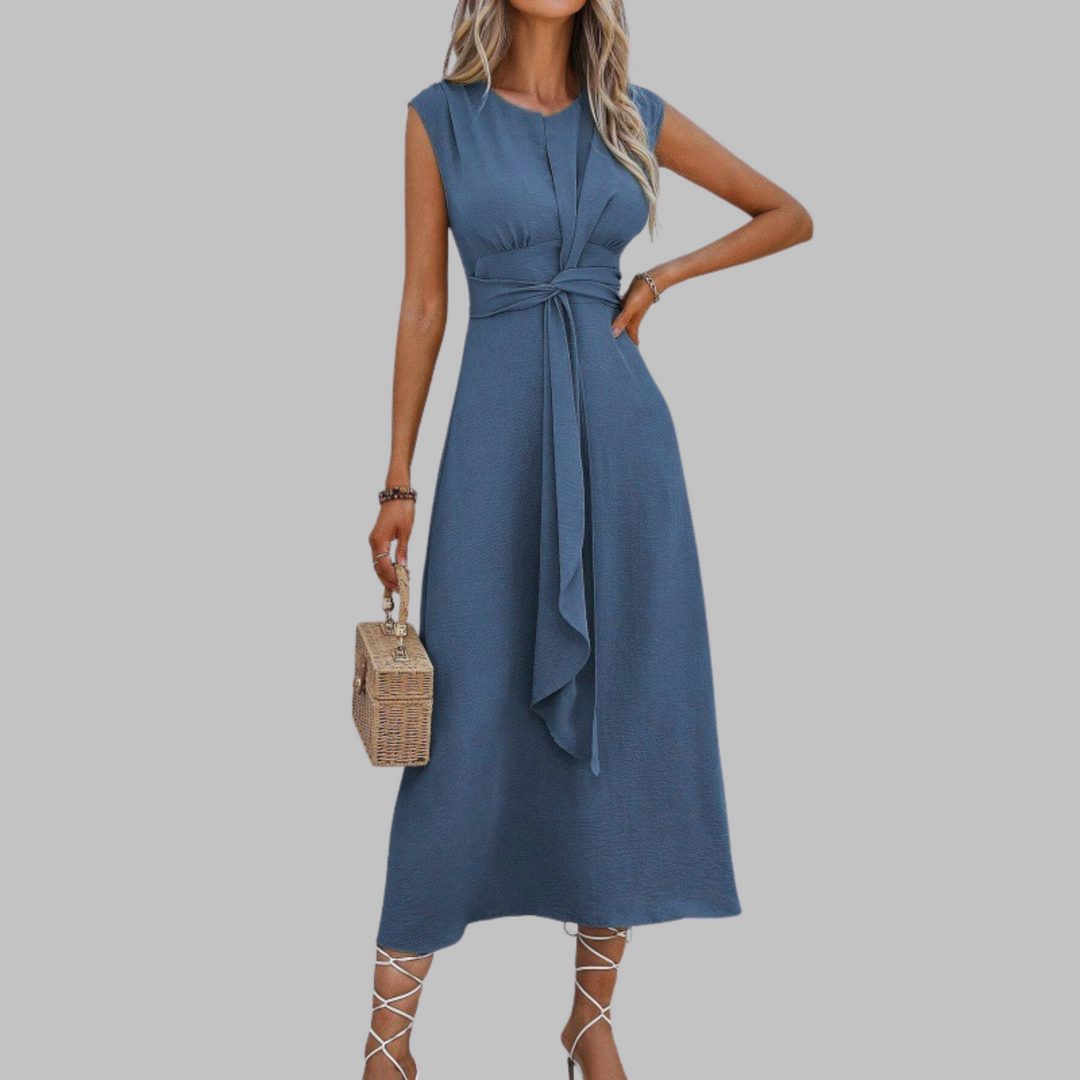 Reese™ | Elegante zonder mouwen ronde hals maxi jurk
