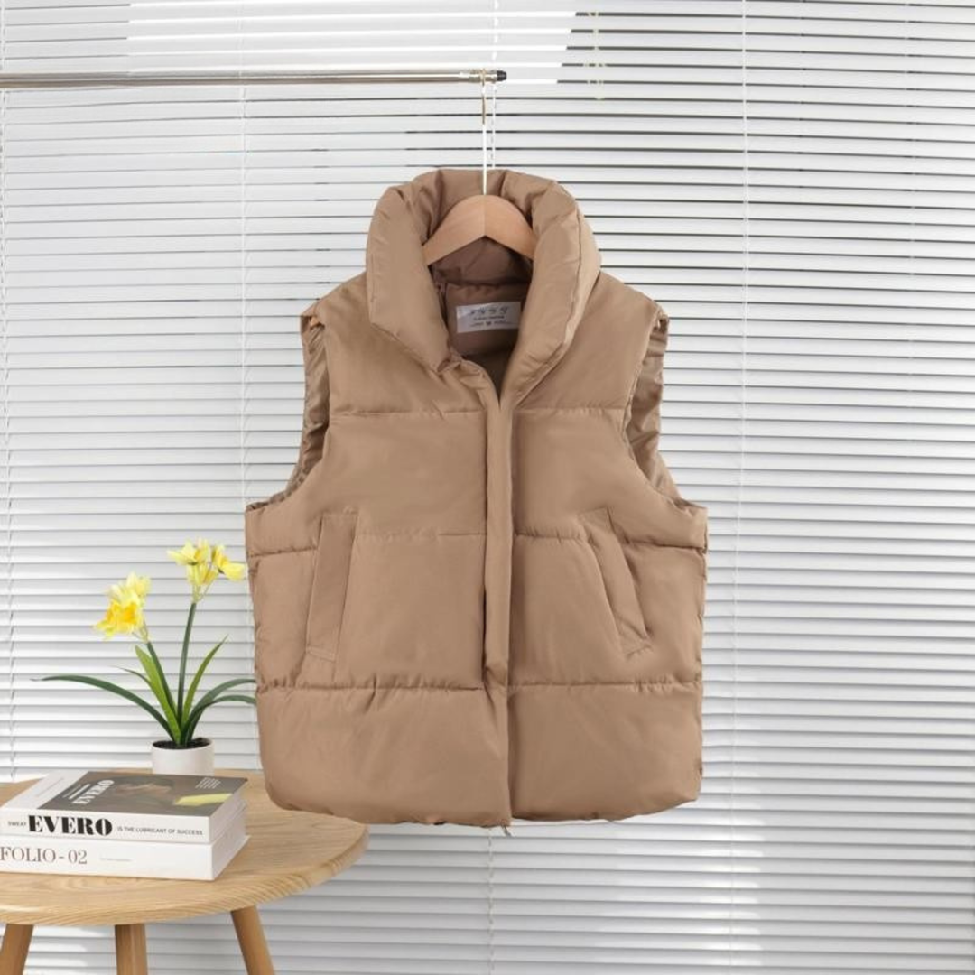 Alula™ | Comfy oversized high neck zonder mouwen puffer jas