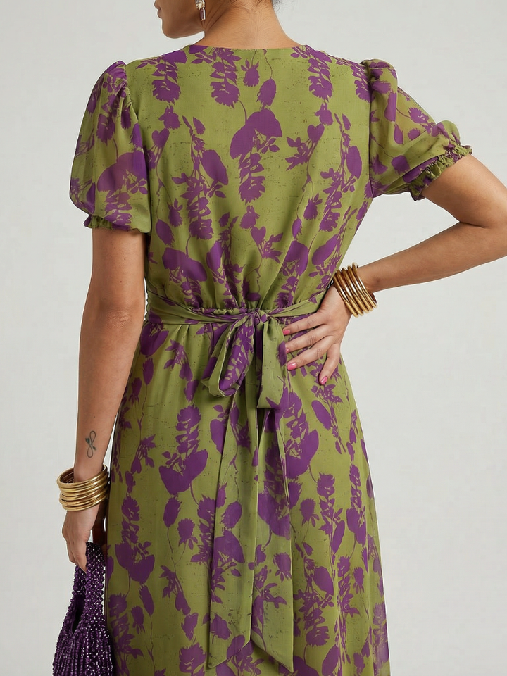 Virel | Relaxte bloemen midi jurk