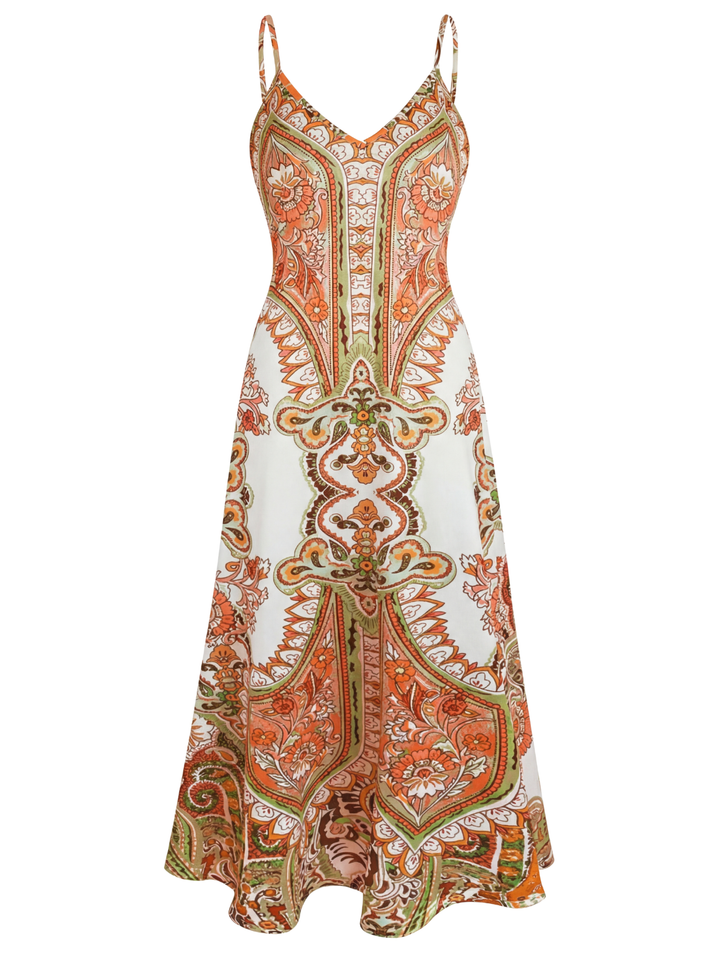 Ottilie™ | Boho bloemen print zonder mouwen jurk