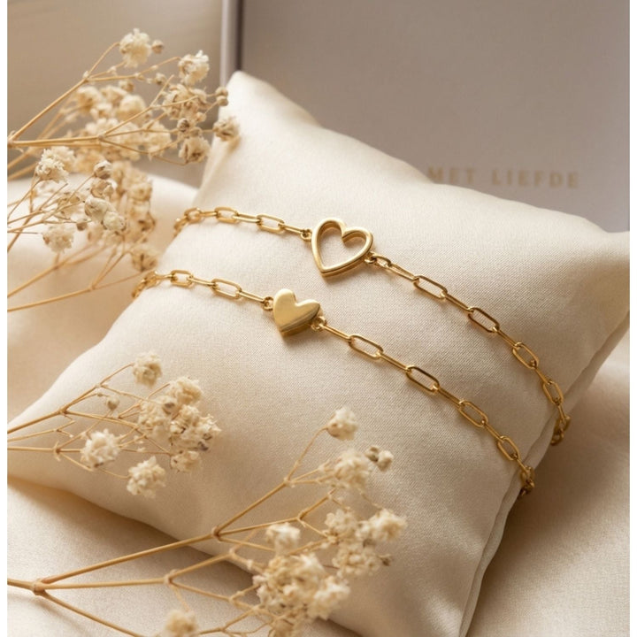Moeder & Dochter Armband | Hartjes Set