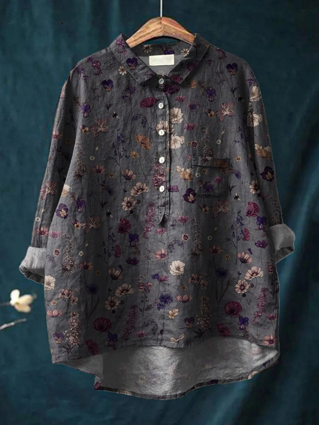 Florence | Dames bloemen art print casual shirt