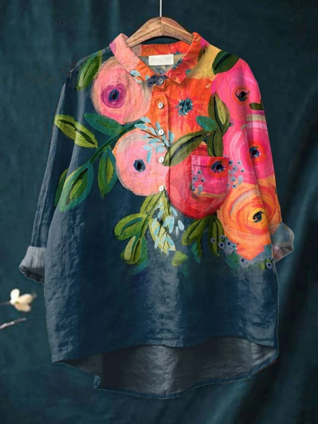 Charlotte | Dames flower art print casual shirt