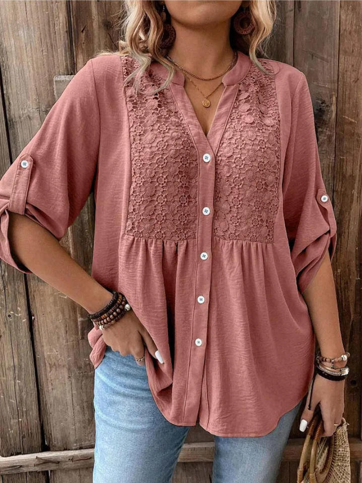 Floor – Blouse met V-hals en knopen