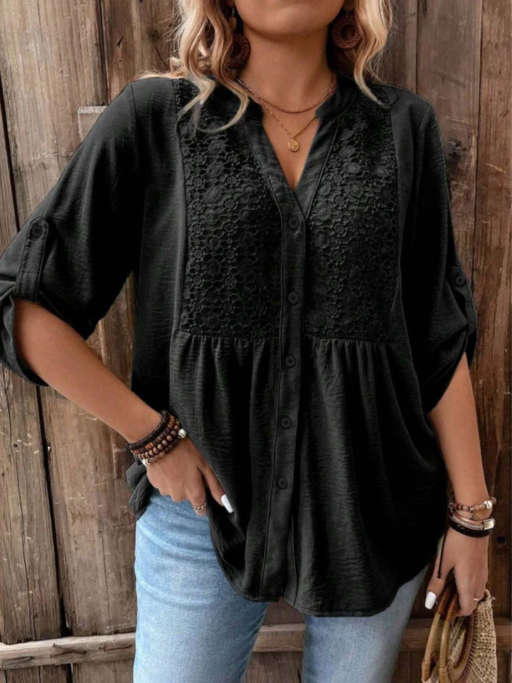 Floor – Blouse met V-hals en knopen