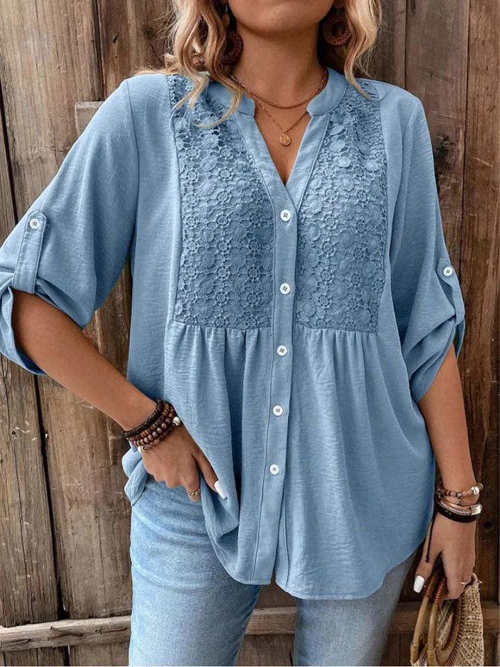 Floor – Blouse met V-hals en knopen