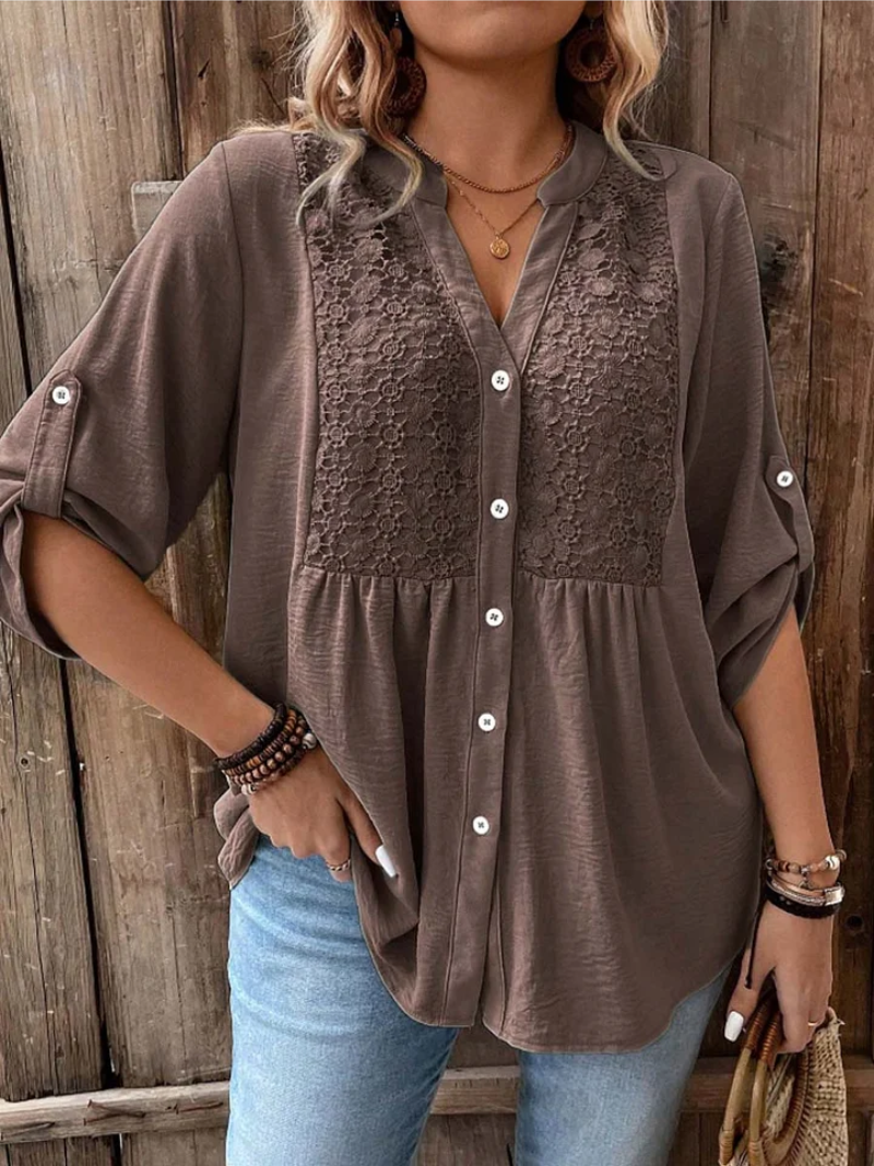 Floor – Blouse met V-hals en knopen