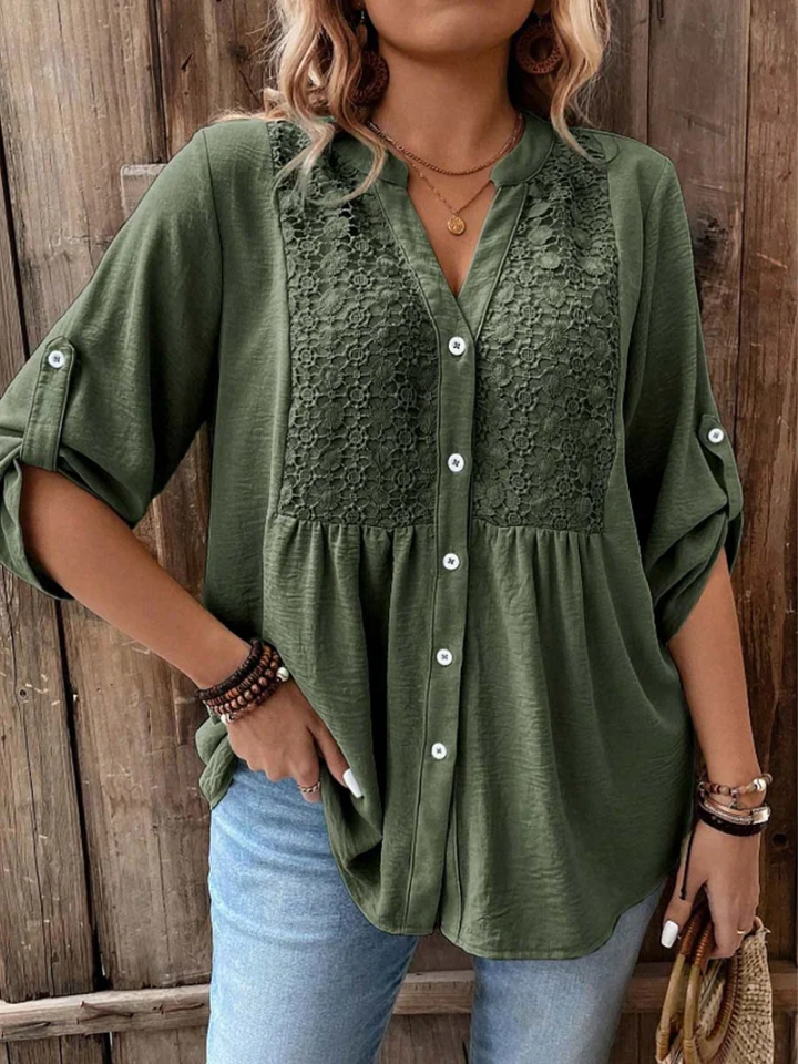 Floor – Blouse met V-hals en knopen