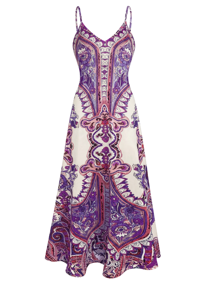 Ottilie™ | Boho bloemen print zonder mouwen jurk