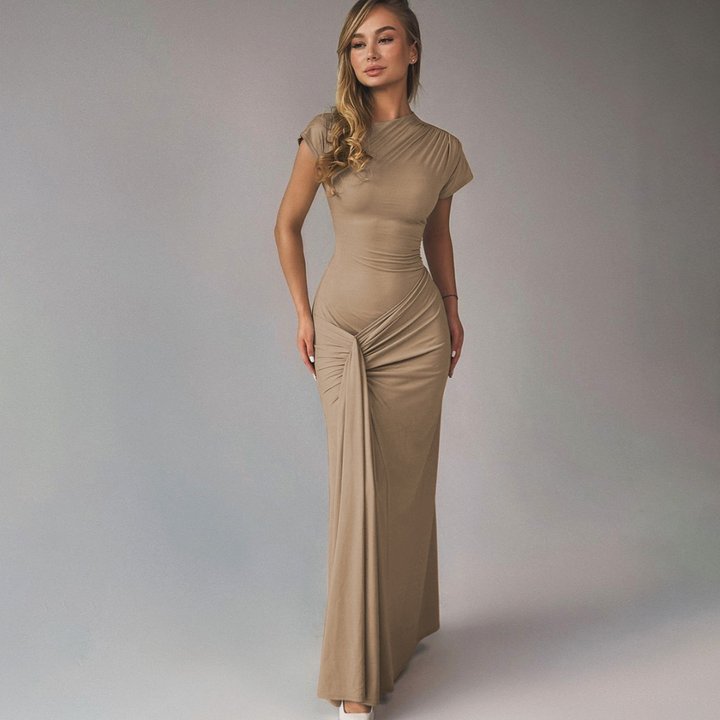 Lola™ | Elegante wrap ruched bodycon formal jurk
