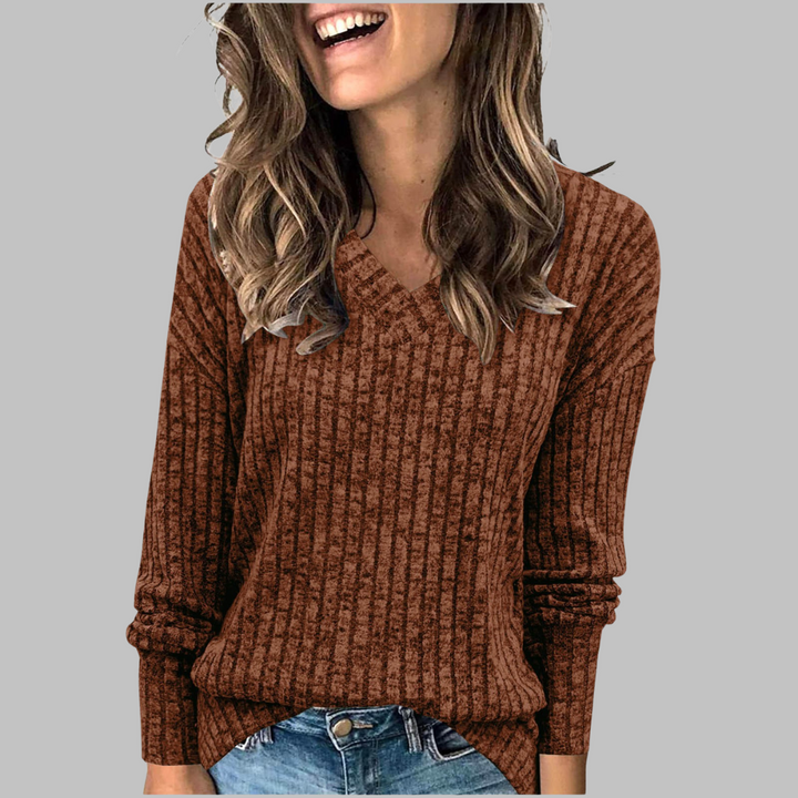 Demi | Comfy V-hals lange mouwen top