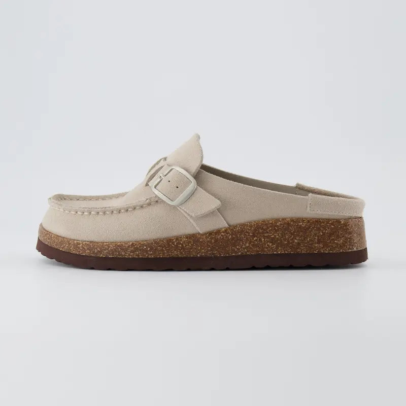 Elizabeth™ | Dames suède clogs met kurken voetbed