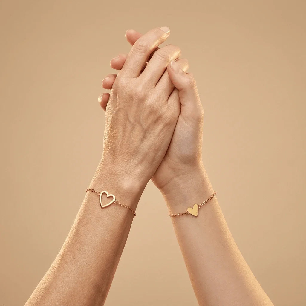 Amora | Moeder-Dochter Hartarmband Set