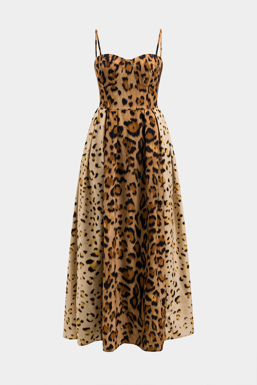 Bianca™ | Bold leopard print midi jurk