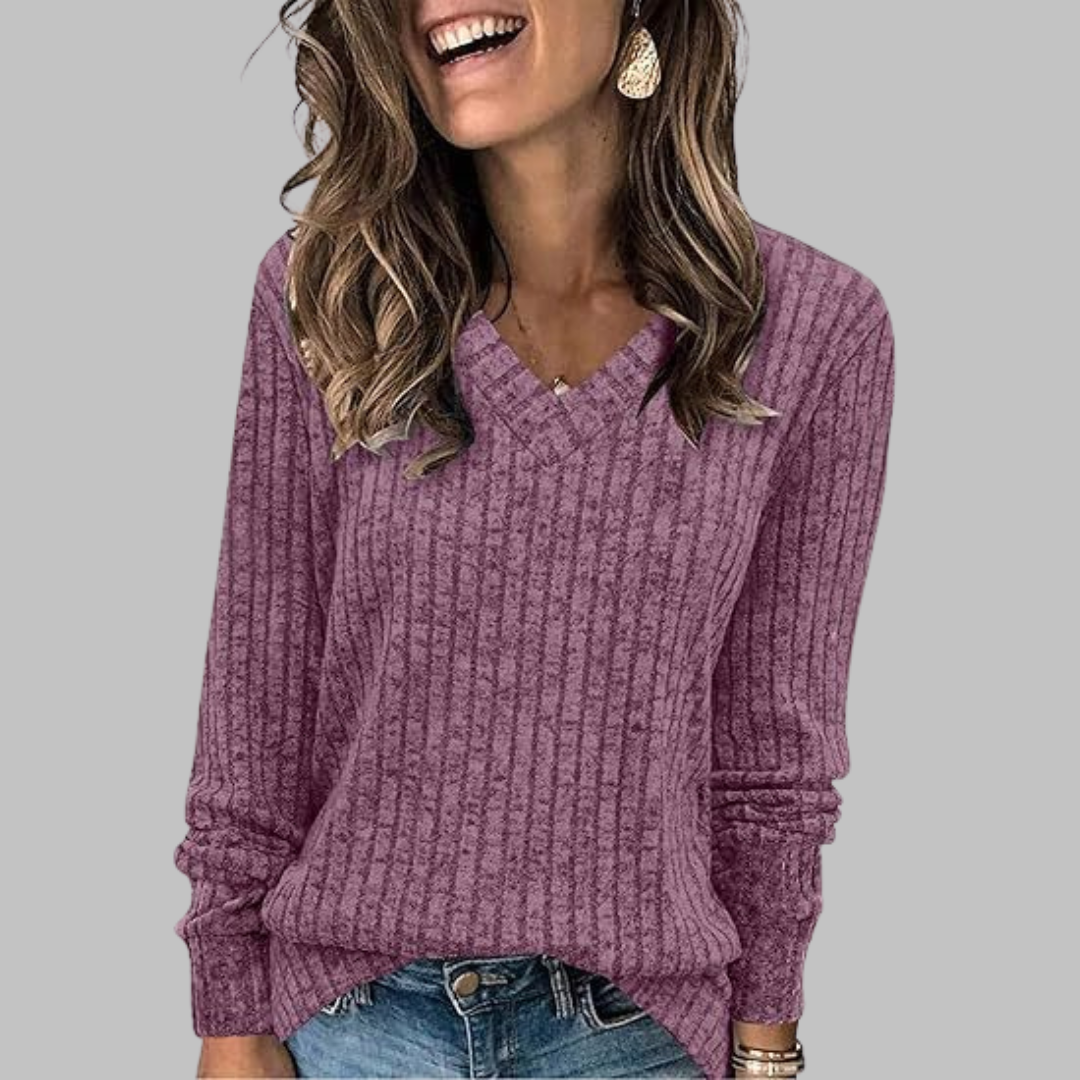 Demi | Comfy V-hals lange mouwen top