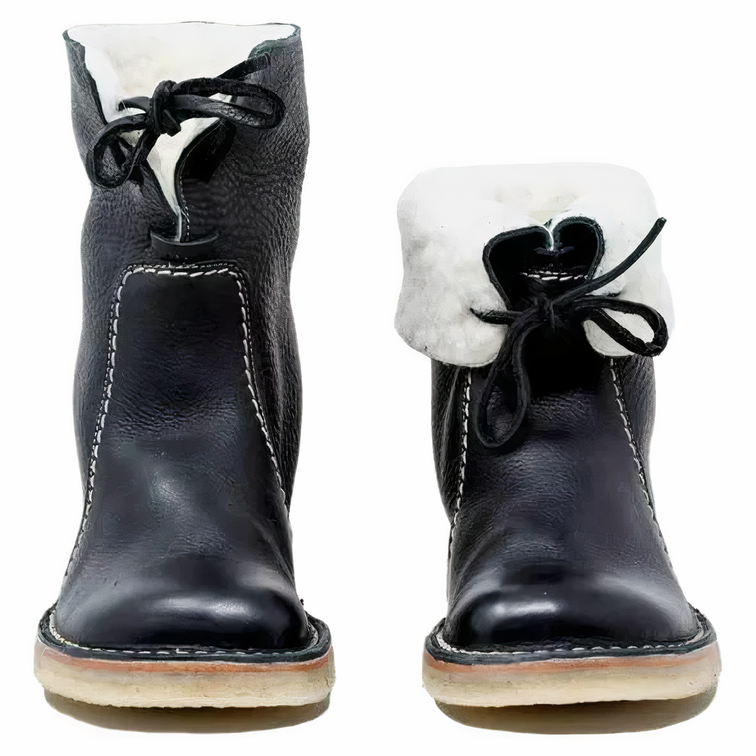 Dames casual leather mid-calf laarzen
