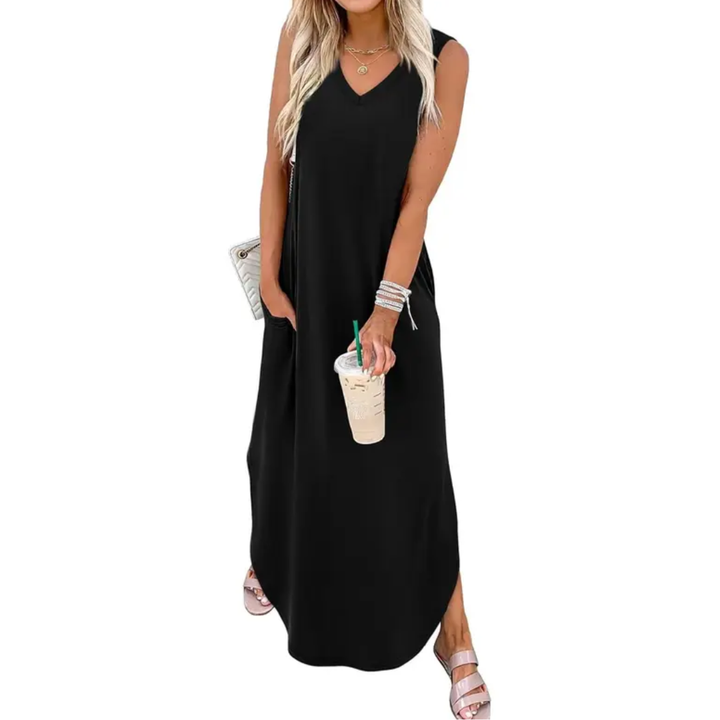 Solange™ | Breezy bloemen pocket maxi jurk