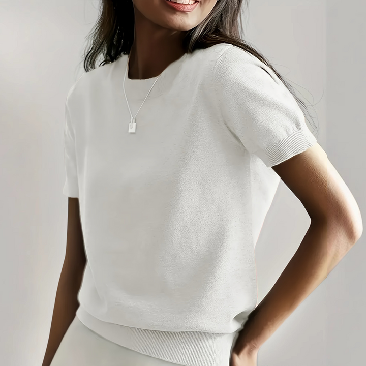 Tally™ | Casual short sleeve crew neck top