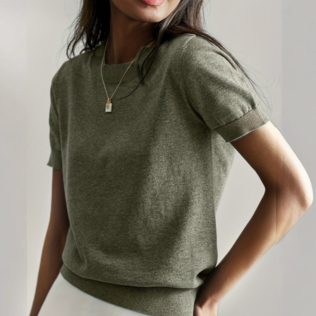 Vianca™ | Casual short sleeve crew neck top