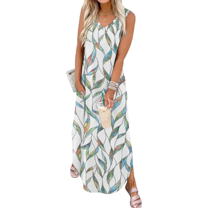 Solange™ | Breezy bloemen pocket maxi jurk