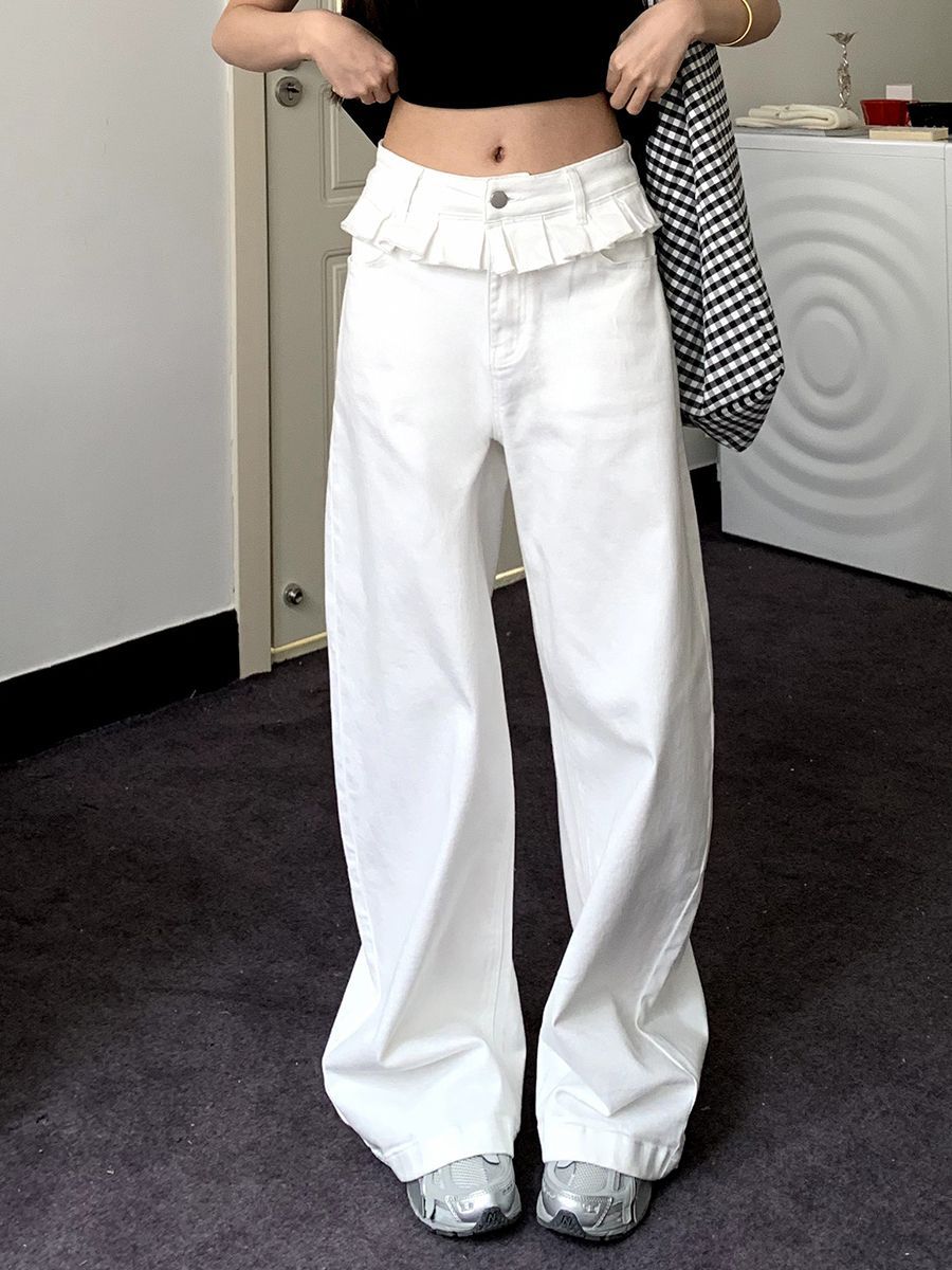 Paisley™ | Elegante wide-leg jeans met kanten details