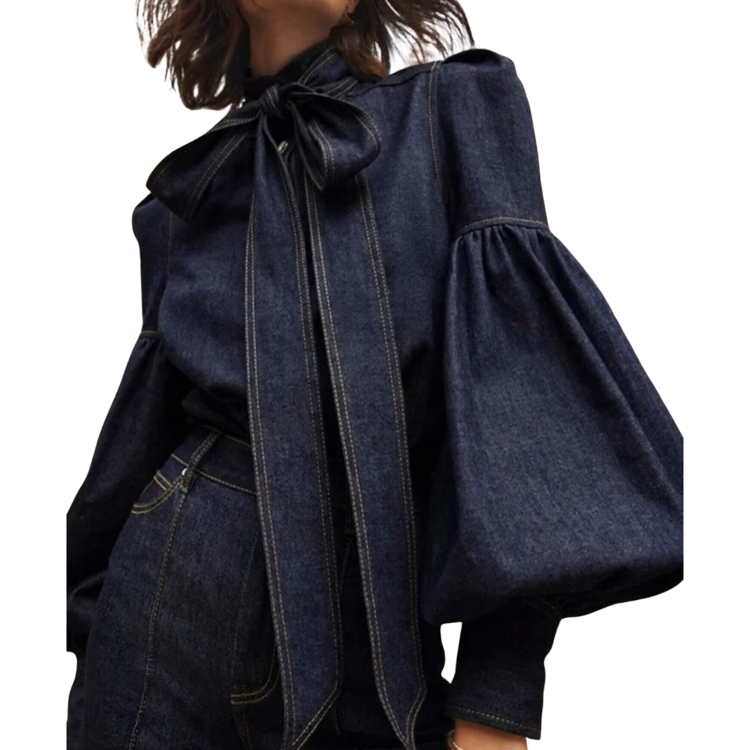 Lucy™ | Elegante tie-neck casual lange mouwen top voor dames