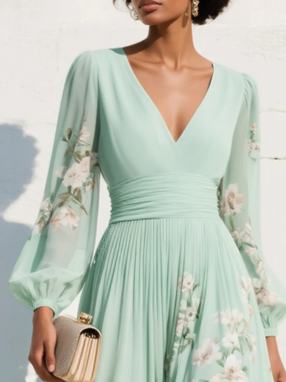 Yara | Bloemen midi jurk