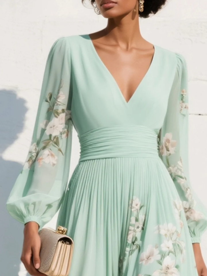 Prescela | Bloemen midi jurk