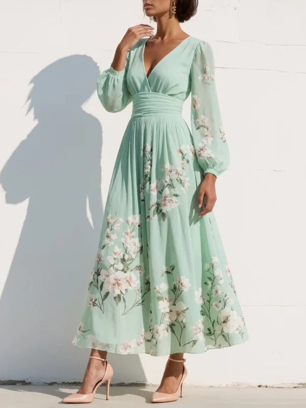Prescela | Bloemen midi jurk