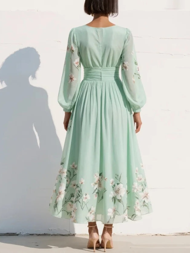 Prescela | Bloemen midi jurk