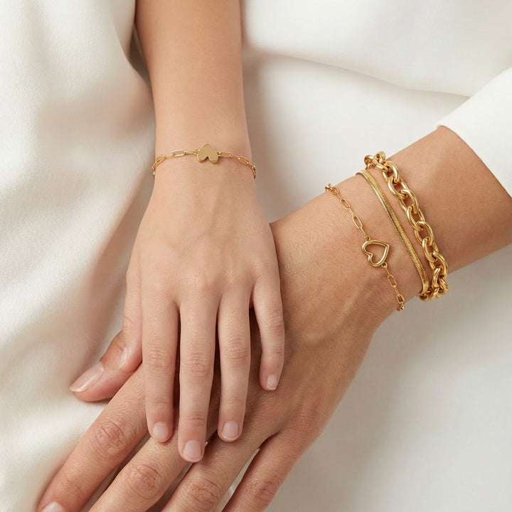 Moeder & Dochter Armband | Hartjes Set