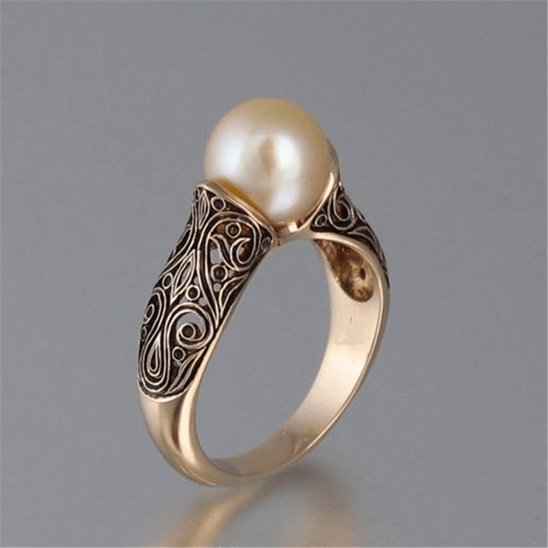Abby™- | Vintage pearl golden ring