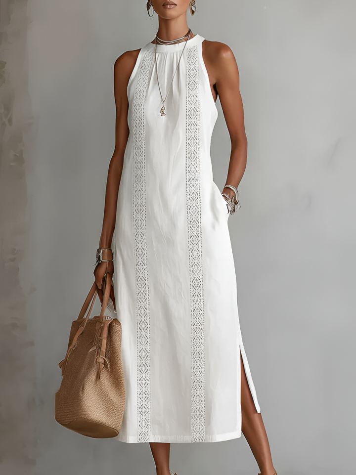 Jimena | Cotton linen midi jurk