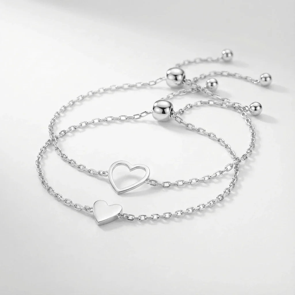 Amora | Moeder-Dochter Hartarmband Set