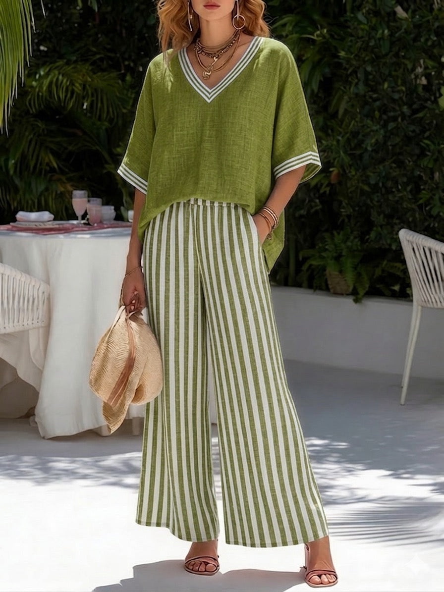 Rosa | Two-piece gestreepte set