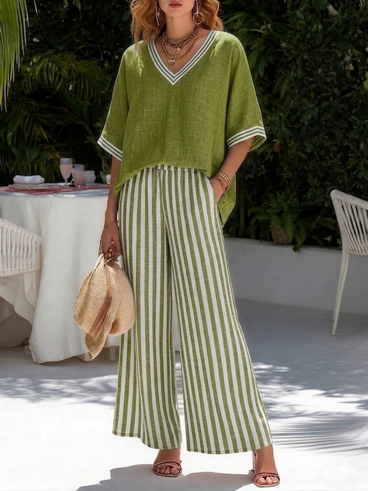 Rosa | Two-piece gestreepte set